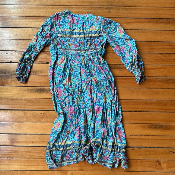 Boho Midi Dress, Teal - Picture 5 of 6